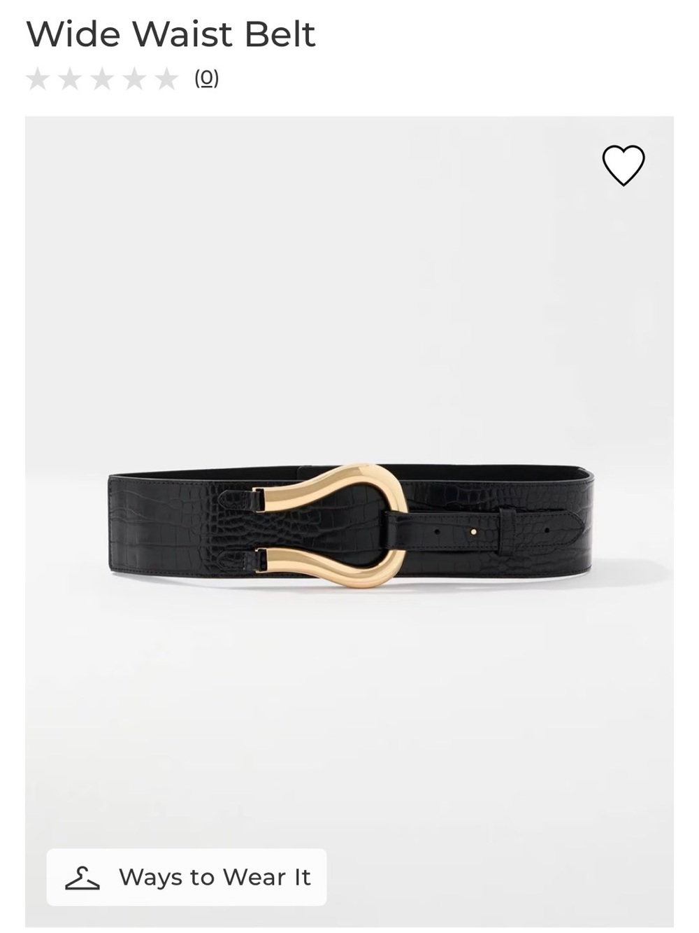 White House Black Market Wide Black Waist Belt with Gold Buckle